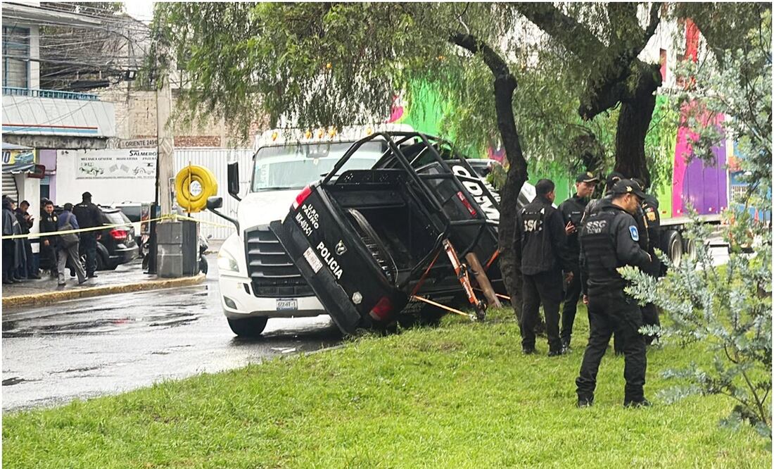 Accidente vial en la alcaldia Iztacalco. Foto: Especial