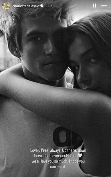 Presley Gerber y su exnovia Charlotte D'Alessio. Ella comparte fotos y le dedica emotiva despedida.
