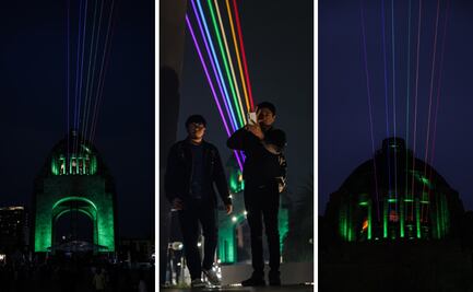 CDMX proyecta arcoíris de la diversidad del Monumento a la Revolución al Zócalo; es un mensaje de tolerancia, convivencia y pluralidad: Brugada