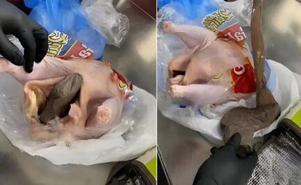 Mujer trató de viajar en avión con una pistola oculta dentro de una gallina