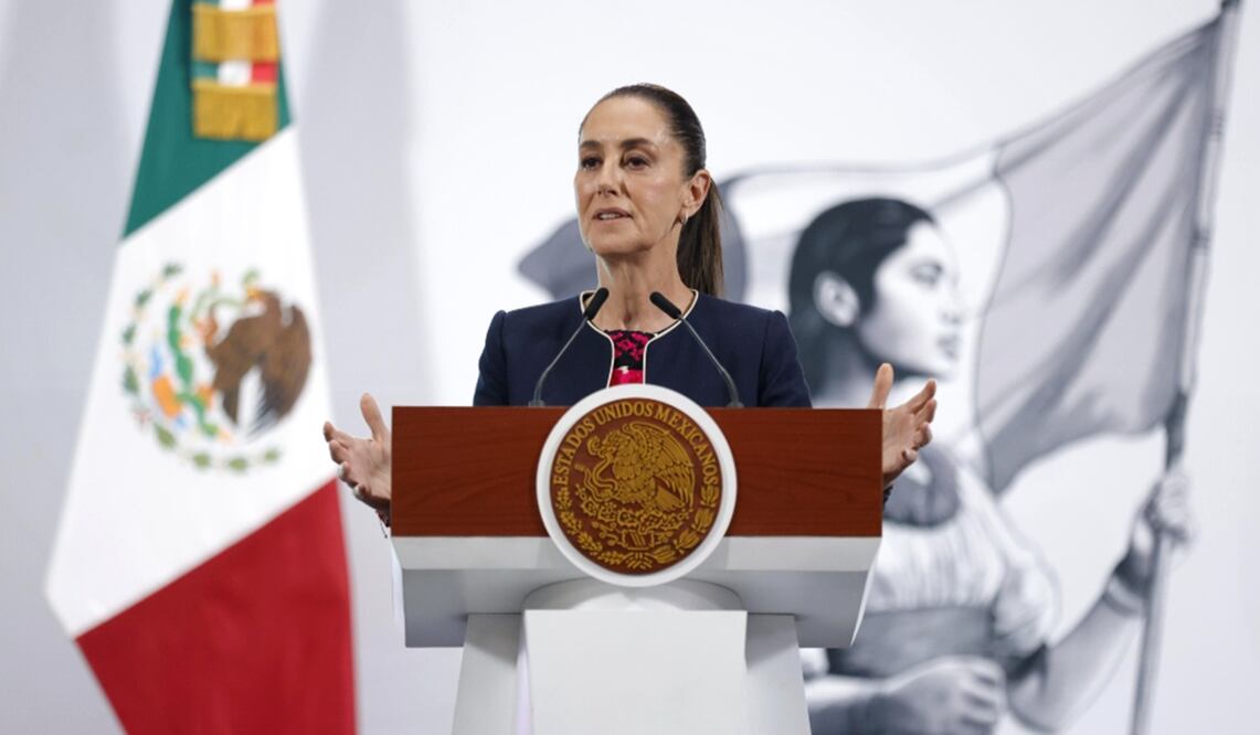 La presidenta Claudia Sheinbaum en la mañanera del 29 de abril de 2025. Foto: Diego Simón Sánchez/EL UNIVERSAL
