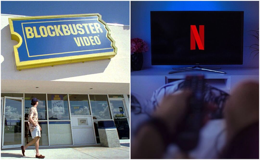 Blockbuster y Netflix. Foto: Rick Bowmer AP y Unsplash
