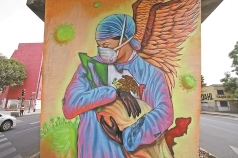 Pintan grafiti en honor de los doctores en CDMX