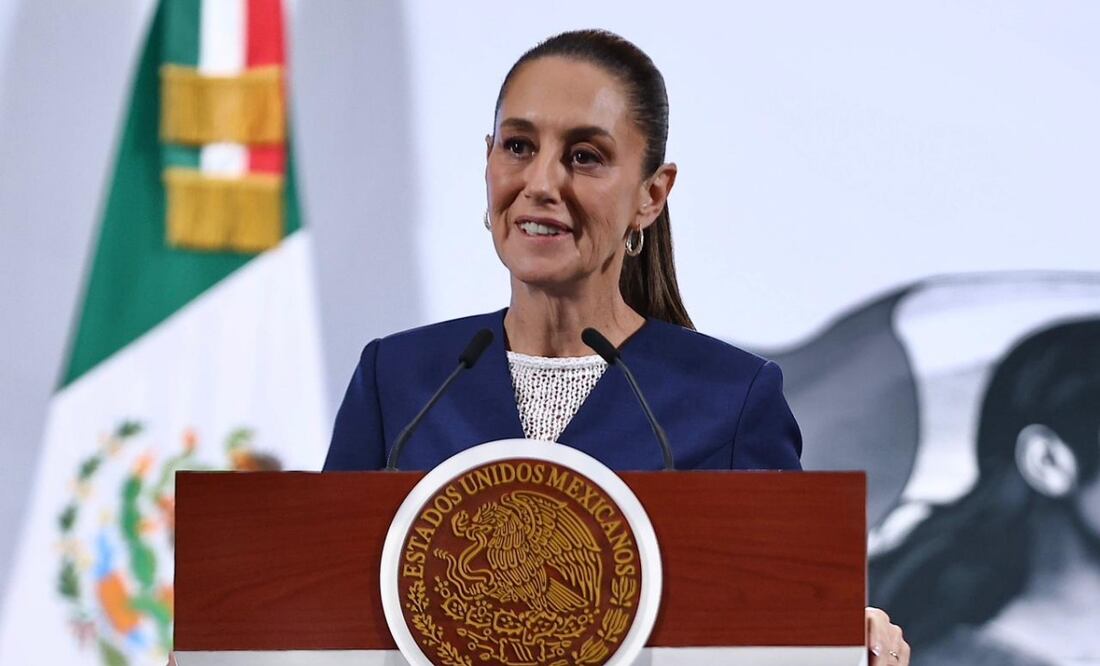 La Presidenta Claudia Sheinbaum en la Conferencia del Pueblo en Palacio Nacional. Fotos: Berenice Fregoso / EL UNIVERSAL