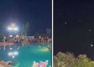 Captan misiles iraníes volando hacia Israel en plena boda: video se viraliza