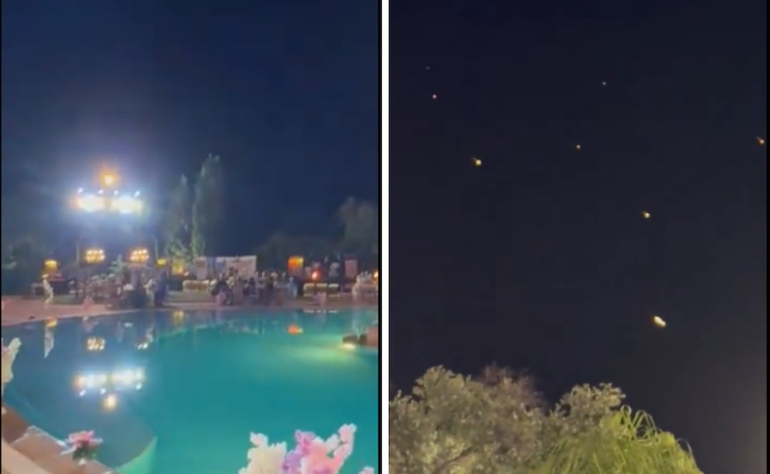 n video que muestra misiles cruzando el cielo durante la ceremonia se ha viralizado, convirtiéndose en símbolo del contraste entre la vida civil y la violencia que sacude a Medio Oriente.
Foto: Captura de pantalla en X