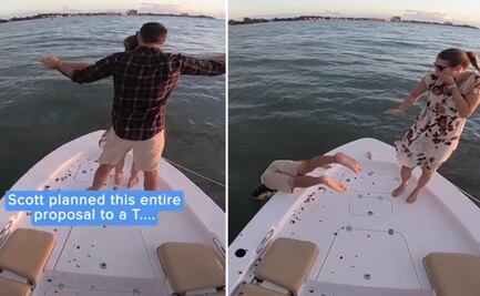 ¡Épica pedida! Hombre intenta recrear escena de "Titanic" para pedir matrimonio y se cae al mar