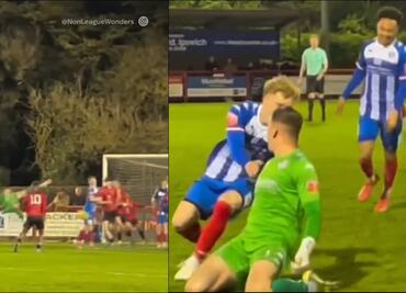 VIDEO: Portero mete impresionante gol de chilena en la octava división de Inglaterra