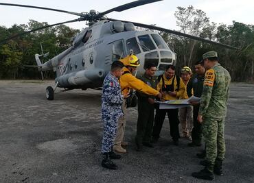 Sedena activa Plan DNIII E para combatir incendios en área protegida de Q. Roo