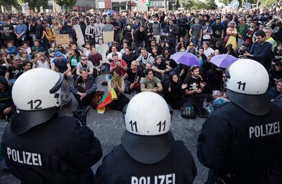 Tras días de ira, protesta pacífica contra G20 en Hamburgo
