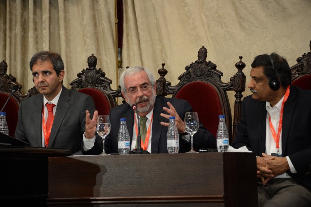 El rector de la UNAM, Enrique Graue, durante el IV Encuentro Internacional de Rectores Universia, que se celebra en la Universidad de Salamanca. Foto: UNAM
