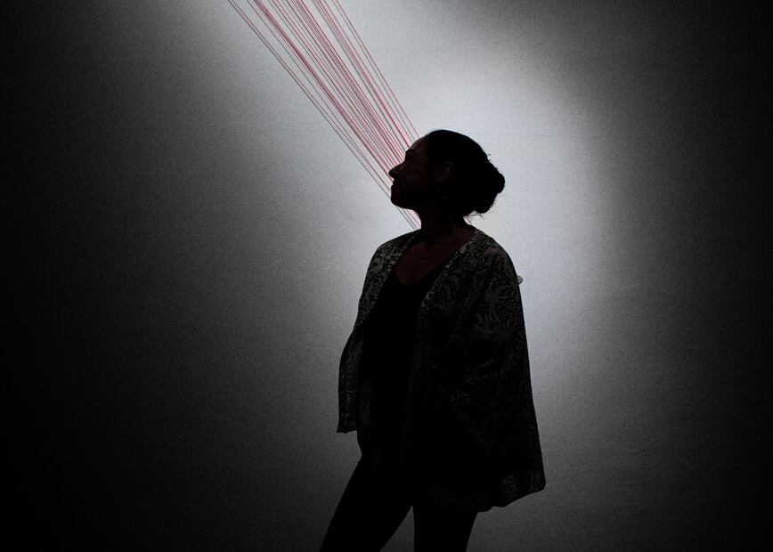 Entrevista con la artista Sandra Calvo en su exposición "Copias del Abandono" en el Centro Cultural de España.Fotos Gabriel Pano El Universal.