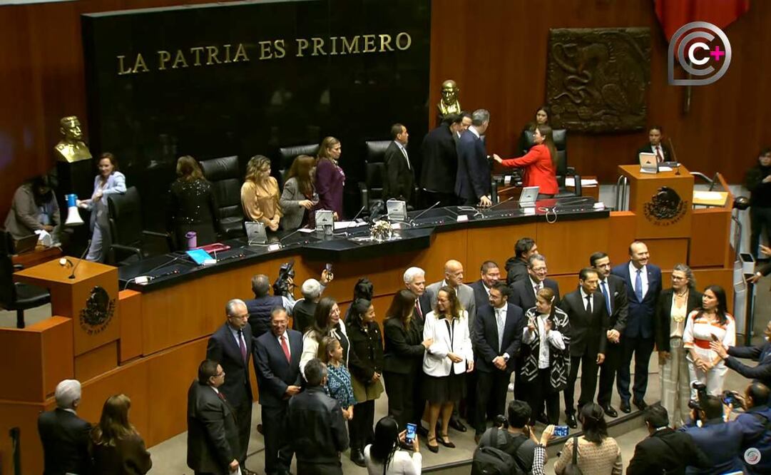 Rinden protesta como cónsules ante pleno del Congreso el extitulares de GN e Insabi y expriistas. Foto: Captura