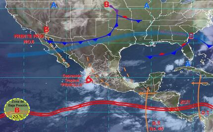 Municipios de 3 entidades supenden clases por Priscilla, se esperan lluvias torrenciales