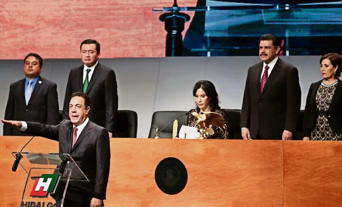 Omar Fayad destacó que su gestión será regida por cinco ejes: un gobierno honesto, próspero, humano, seguro y sustentable (FOTOS:IVAN STEPHENS. EL UNIVERSAL)