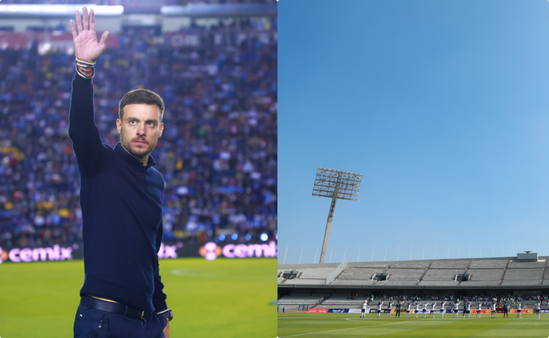 Martín Anselmi con Cruz Azul/ Vista panorámica del Estadio Olímpico Universitario - Foto: Imago7
