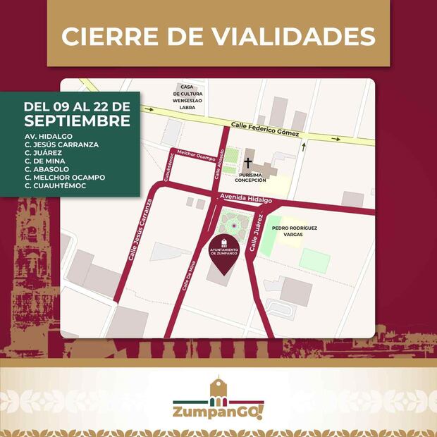 El centro de Zumpango ya se encuentra adornado con iluminación alusiva a las fiestas patrias por el 204 aniversario de la Independencia de México. Foto: Especial