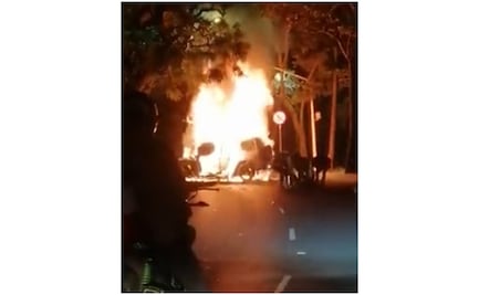 Incendio de camioneta de lujo deja dos muertos en Las Lomas