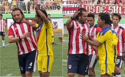 Leyendas de América y Guadalajara se pelean en pleno partido; tuvieron que ser separados por el árbitro