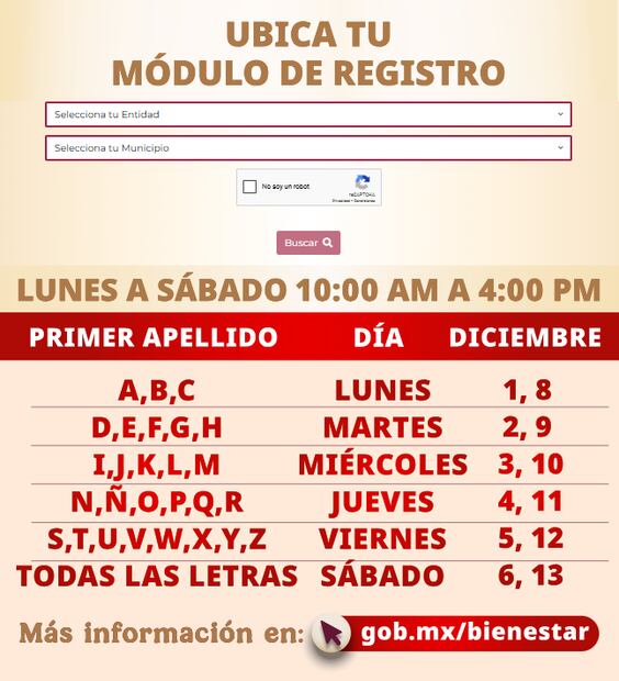 El registro se realiza de manera presencial, ya que es necesario que acuda el beneficiario con sus documentos para validar su identidad. Foto: Captura de pantalla