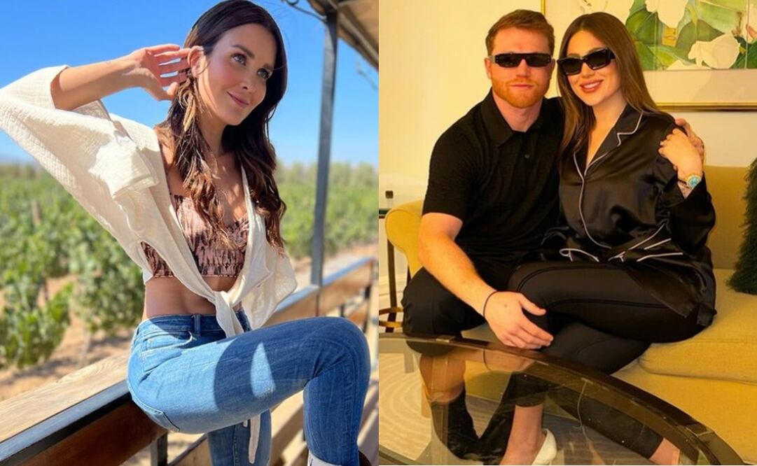 La actriz Verónica Montes y el boxeador mexicano Saúl "Canelo" Álvarez y su esposa Fernanda Gómez. Foto: Instagram oficial.