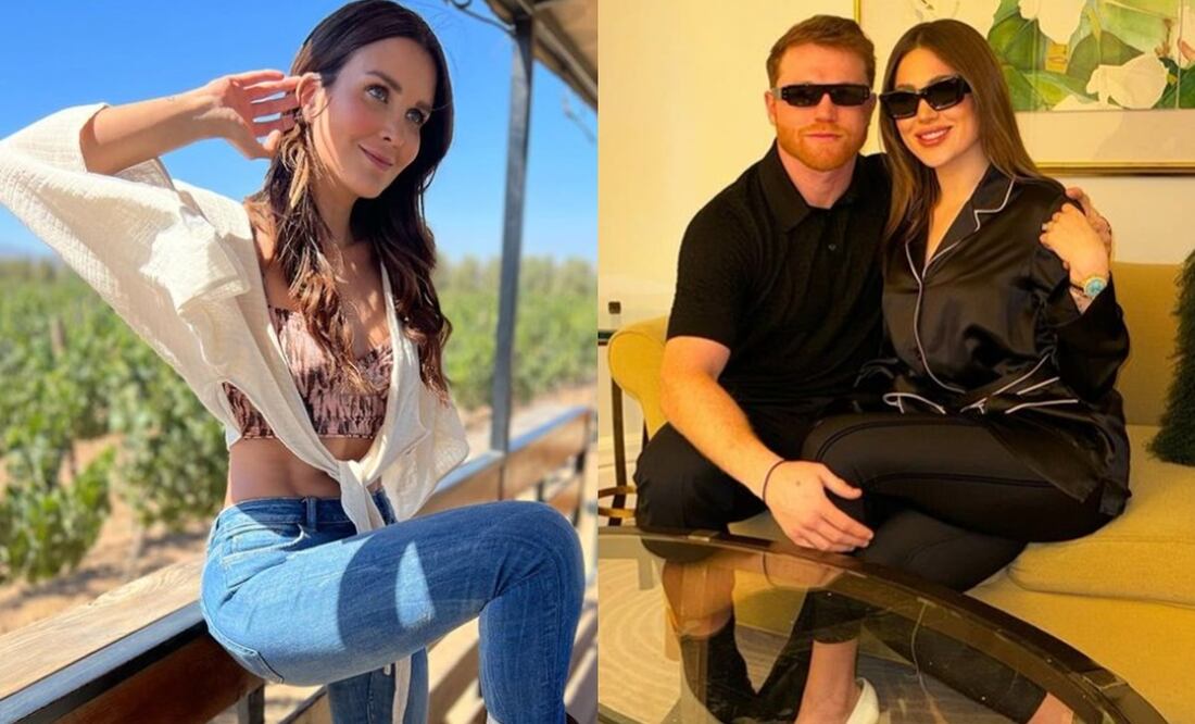 La actriz Verónica Montes y el boxeador mexicano Saúl "Canelo" Álvarez y su esposa Fernanda Gómez. Foto: Instagram oficial.