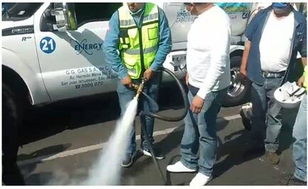 Vinculan a proceso a gasero que abrió manguera de pipa de LP durante manifestación