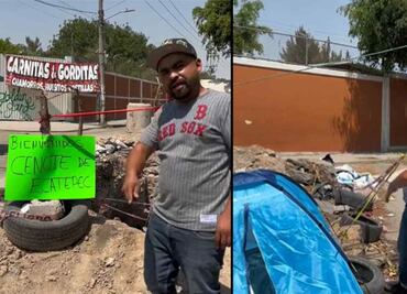 "Cenote en Ecatepec con todo y tirolesa": vecinos se burlan de bache en el Edomex
