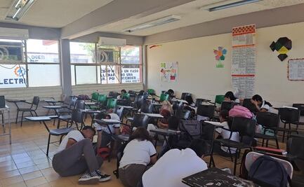 Con temática de balacera, realizan Simulacro Nacional 2023 en CBTIS de Sonora