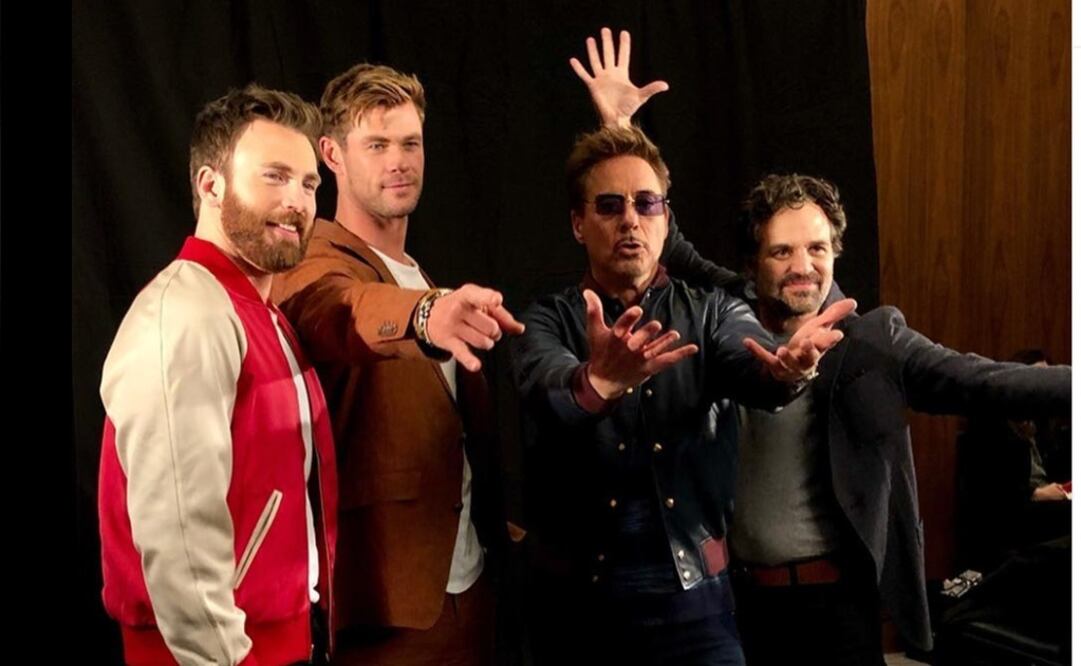 Chris Evans, Chris Hemsworth, Robert Downey Jr. y Mark Ruffalo. Foto: Instagram Mark Ruffalo