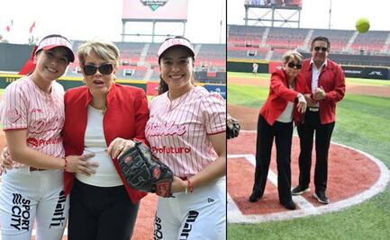 Lolita Ayala lanzó la primera bola del juego entre Diablos Rojos y el Águila de Veracruz; reaparece tras su caída de helicóptero