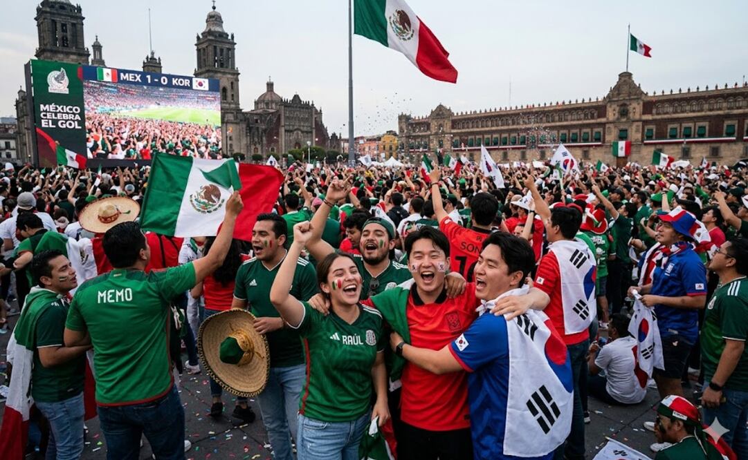 El próximo encuentro entre las selecciones de México y Corea del Sur despierta una intensa expectativa entre la afición local, consolidando un ambiente de fraternidad.
Foto: Imagen realizada con IA