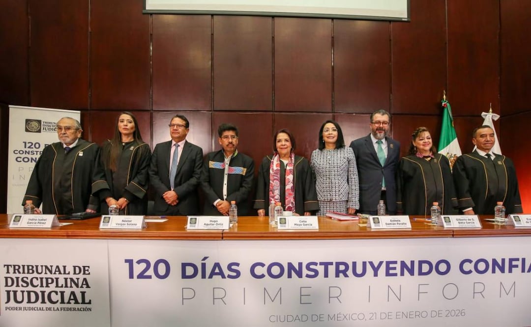 Celia Maya presenta su primer informe a cargo del Tribunal de Disciplina Judicial (21/01/2026). Foto: Especial