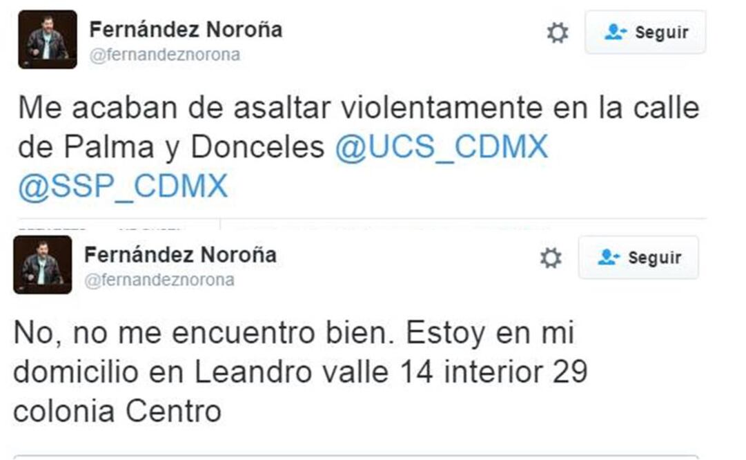 El político Gerardo Fernández Noroña denunció el hecho a través de su Twitter (Especial)