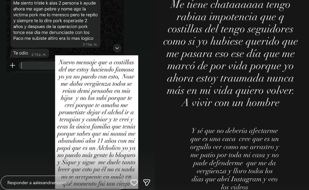 Influencer Alexandra Muriel denuncia violencia domestica durante años. Foto: Captura de pantalla