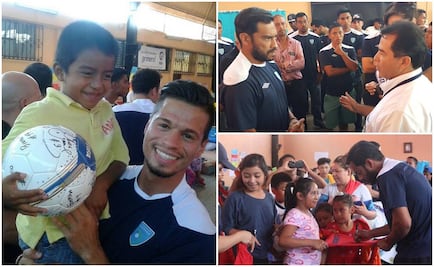 Selección de Guatemala visita a sobrevivientes de deslave