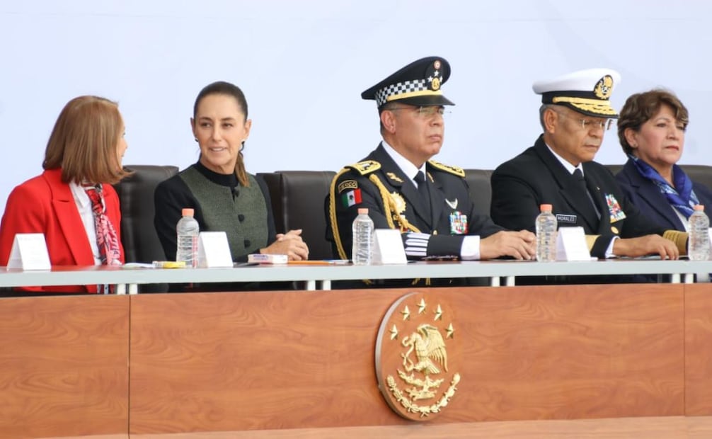 La presidenta Claudia Sheinbaum encabeza la ceremonia del Séptimo Aniversario de la Guardia Nacional, en las instalaciones del Centro de Capacitación Especializada de la Guardia Nacional, ubicado en el Campo Militar 37- C (30/06/2026). Foto: Karla Guerrero/ EL UNIVERSAL