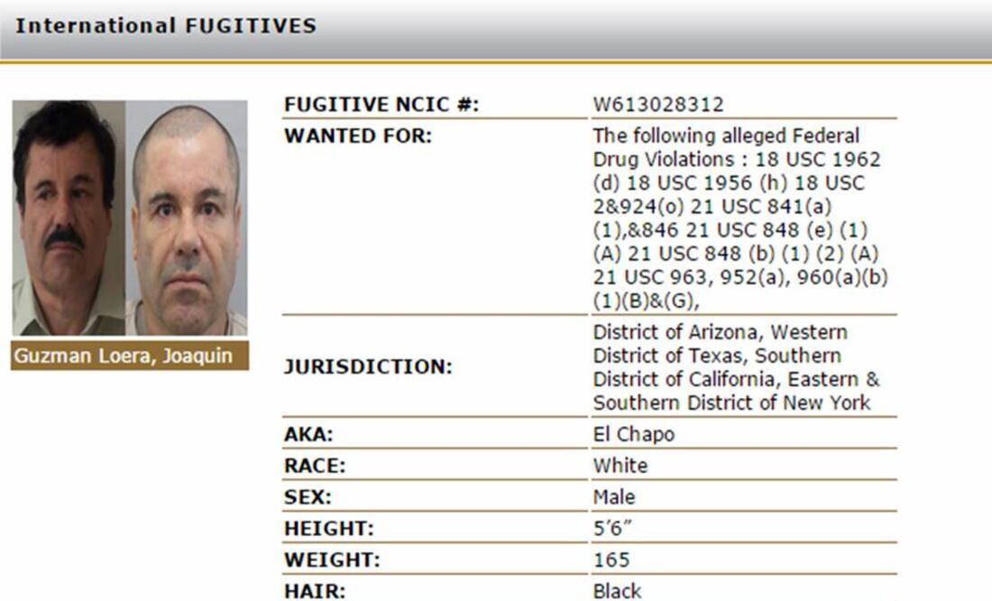 De acuerdo con la descripción de la DEA, el fugitivo es una persona peligrosa y armada./Especial