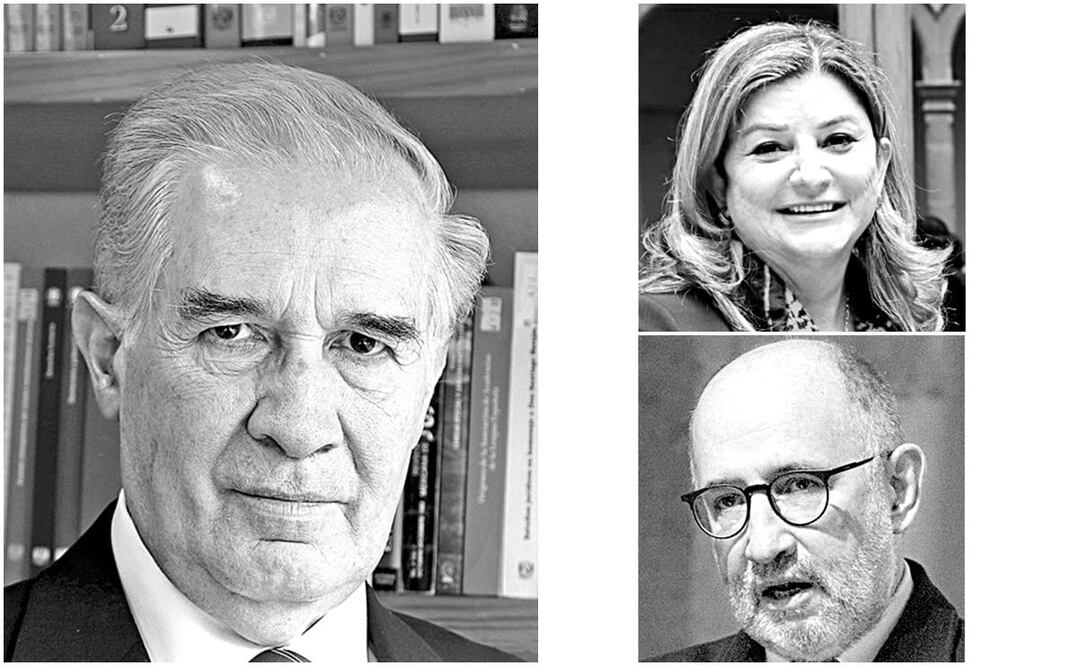 Exministros y reconocidos juristas deploran que se avalara la Ley Zaldívar, la cual consideran anticonstitucional. En la imagen: Diego Valadés Ríos, Claudia de Buen y José Ramón Cossío Díaz. Fotos: ARCHIVO EL UNIVERSAL
