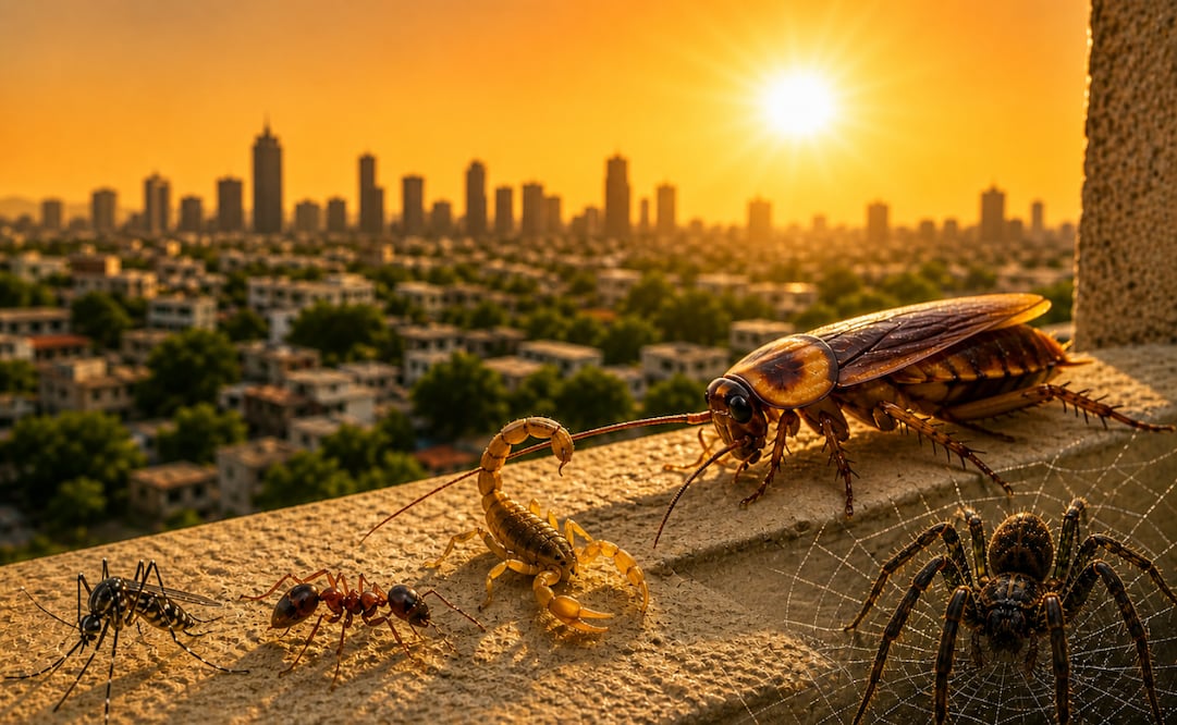 Ola de calor en México: ¿qué insectos y arañas salen más en esta temporada?; conoce cómo evitarlos. Foto: Imagen generada con IA