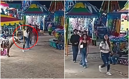 Joven patea a pony en la cabeza en feria de SLP; video desata indignación en redes sociales