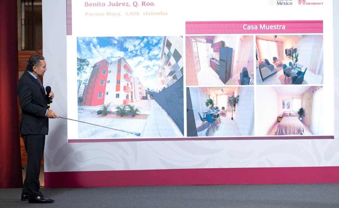 Octavio Romero Oropeza, director del Instituto del Fondo Nacional de la Vivienda para los Trabajadores (Infonavit), durante la mañanera del 24 de noviembre del 2025. Foto: Presidencia