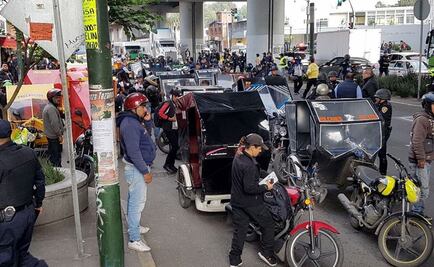 Choferes de mototaxis se manifiestan tras operativo en Tláhuac