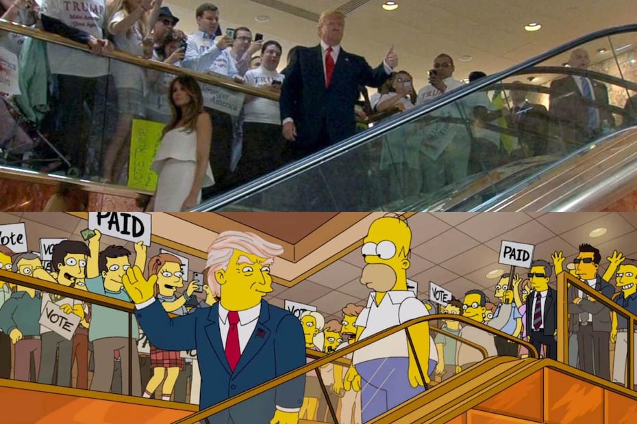 En 2015 Trump "replicó" una icónica escena de Los Simpson. Foto: Redes sociales