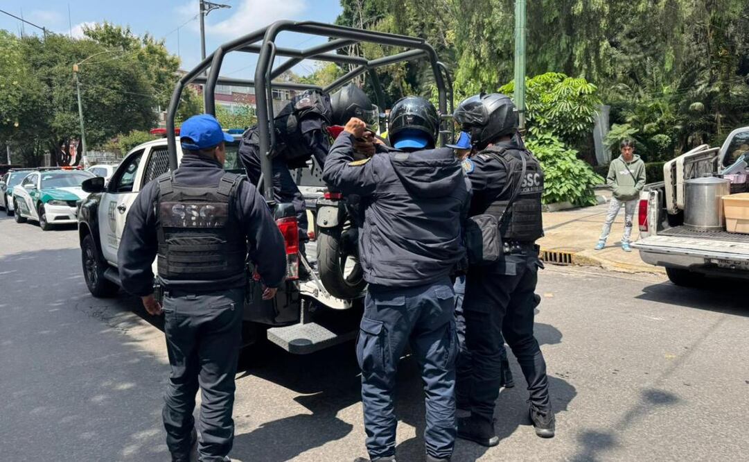 Efectivos de la  Secretaría de Seguridad Ciudadana de la Ciudad de México, implementaron un despliegue de búsqueda y detuvieron a uno de los probables responsables. Foto: Especial