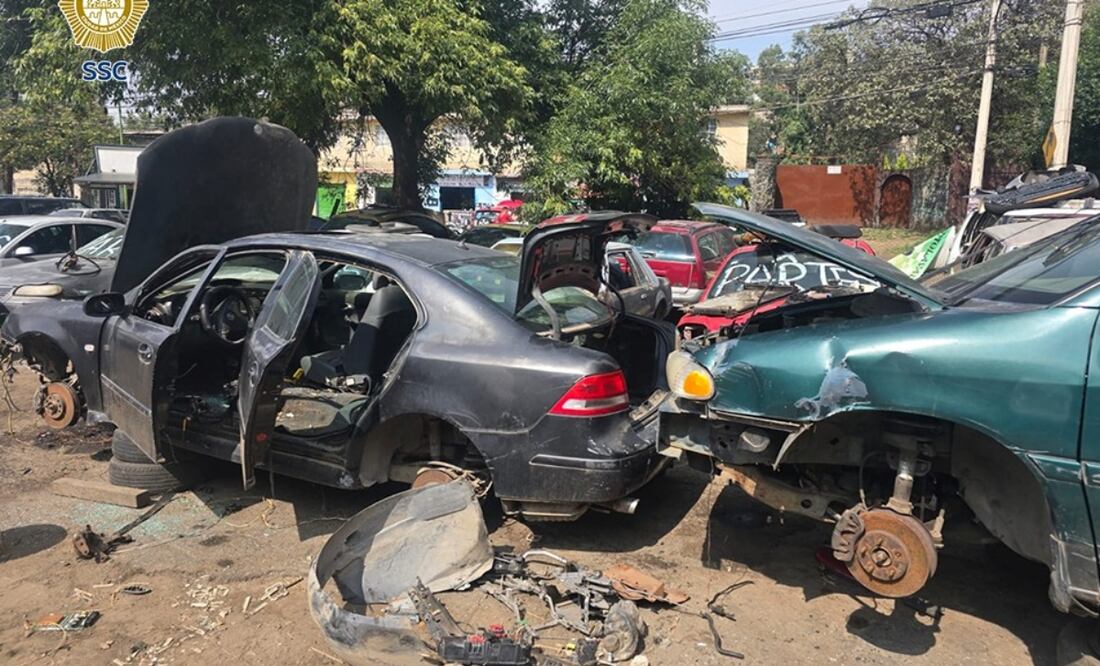Catean inmueble en Xochimilco; decomisan más de 2 toneladas de autopartes robadas. Foto: Especial