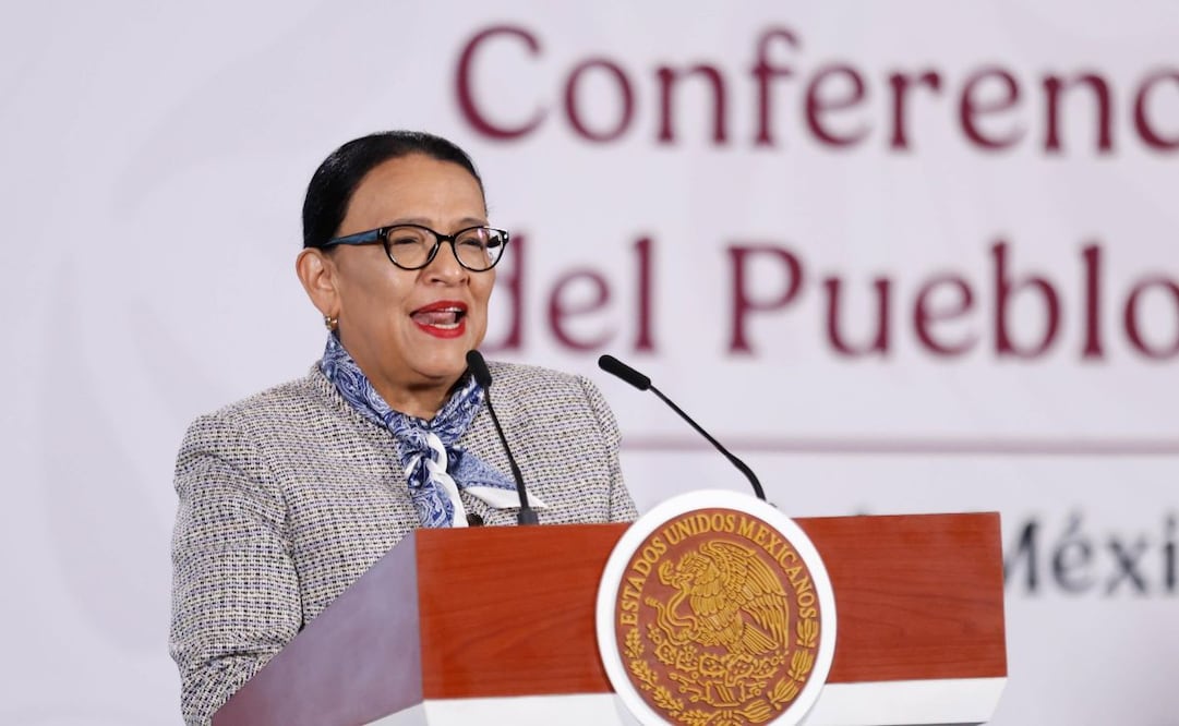 Rosa Icela Rodríguez en la “Mañanera del Pueblo” del 11 de agosto de 2026 en Palacio Nacional. Foto: Diego Simón Sánchez/ EL UNIVERSAL