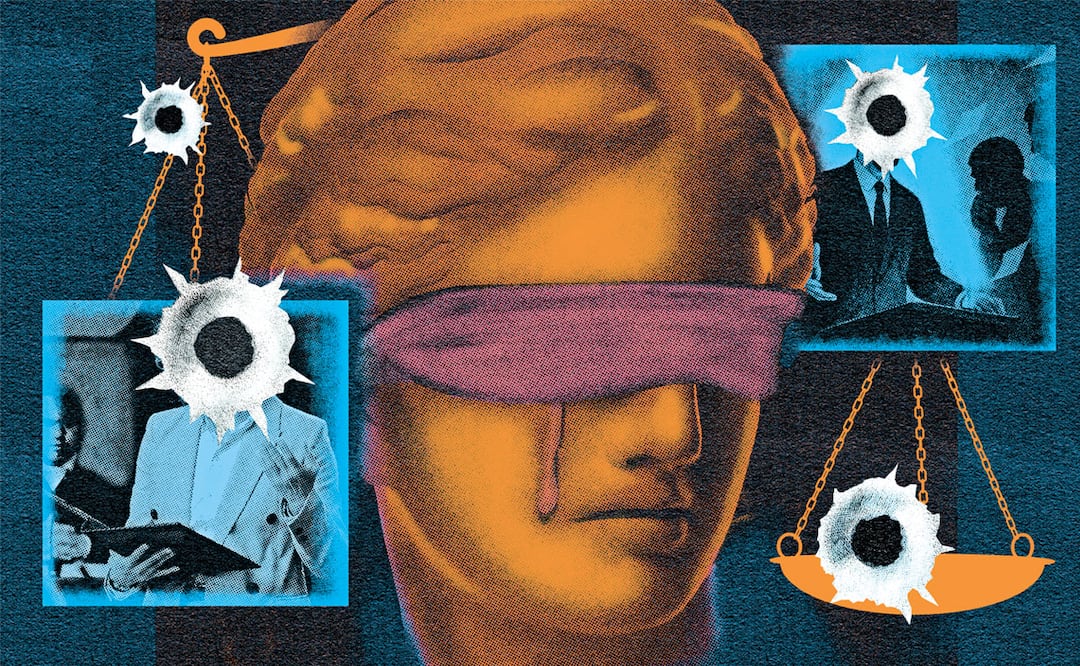 En México, las personas abogadas están expuestas a ser víctimas de ataques y ejecuciones. Ilustración: Ani Cortés.