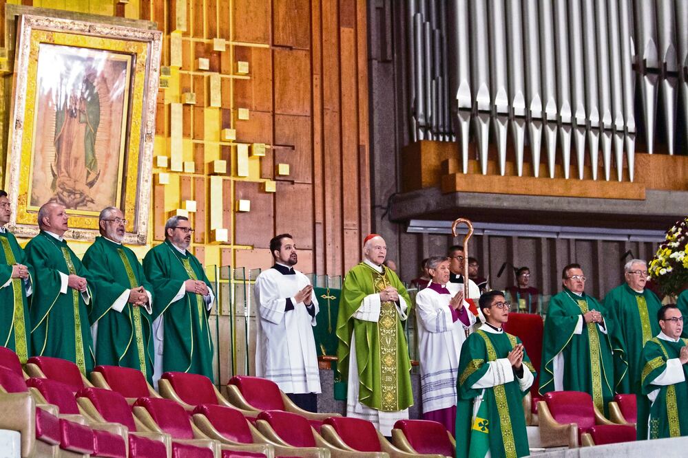 El arzobispo primado de México, Carlos Aguiar Retes, durante una homilía en la Basílica de Guadalupe, donde pidió orar por Nicaragua tras los hechos de violencia ocurridos en la semana en las protestas de estudiantes (MOISÉS PABLO. CUARTOSCURO)