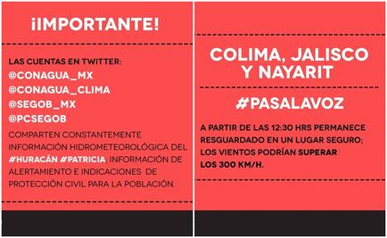 Gobierno de EU sigue de cerca al huracánPatricia